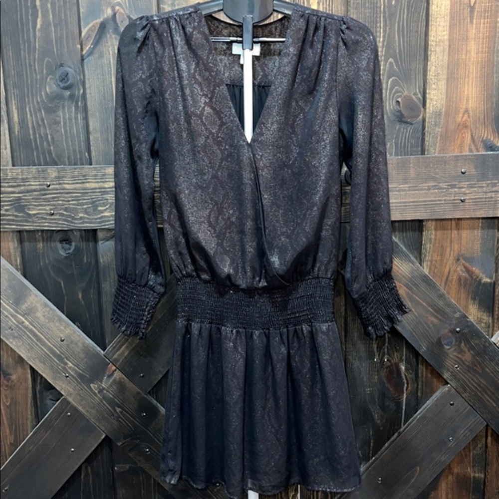Veronica M Drop Waist Shimmer Dress XS Black Snake‎ Fairy Grunge Whimsigoth Boho